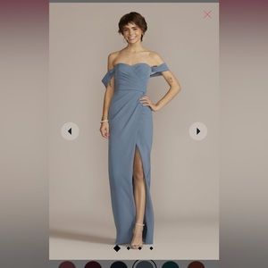 David’s Bridal Galina Signature bridesmaids dress (#GS290059) crepe material